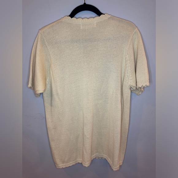 Alfred Dunner women’s size medium yellow floral button down cardigan sweater - Picture 2 of 4